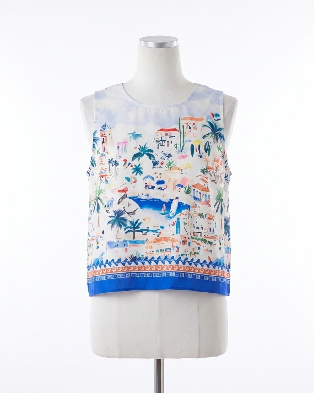 NEW JOY JOY back zip sleeveless top in seaside village